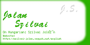 jolan szilvai business card